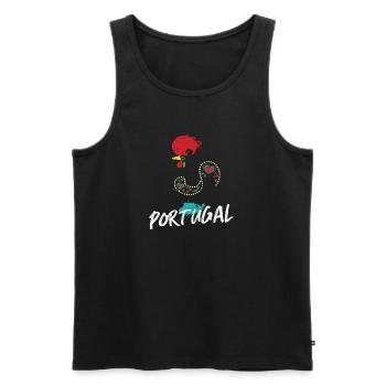 Barcelos Hahn Bunte Illustration Portugal - Männer Premium Bio Tank Top - Schwarz - Vorne - Michal (187cm)