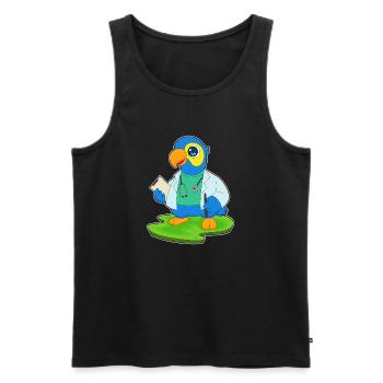 Papagei Arzt Stethoskop - Männer Premium Bio Tank Top - Schwarz - Vorne - Michal (187cm)