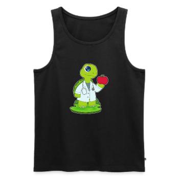 Schildkröte Arzt Stethoskop - Männer Premium Bio Tank Top - Schwarz - Vorne - Michal (187cm)
