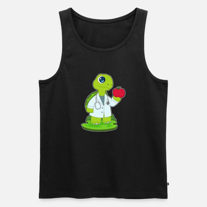 Schildkröte Arzt Stethoskop - Männer Premium Bio Tank Top - Schwarz