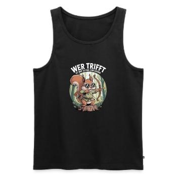 Archery design for archers and courses - Men's Premium Organic Tank Top - black - Front - Michal (187cm)
