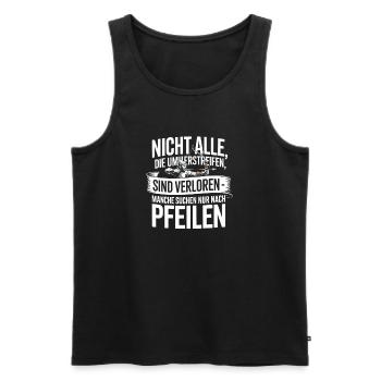 Archery design for archers and courses - Men's Premium Organic Tank Top - black - Front - AI Model Male 178 light (178cm)