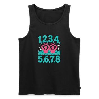 Synchronschwimmen Kunstschwimmen Wassersport - Männer Premium Bio Tank Top - Schwarz - Vorne - AI Model Male 178 light (178cm)