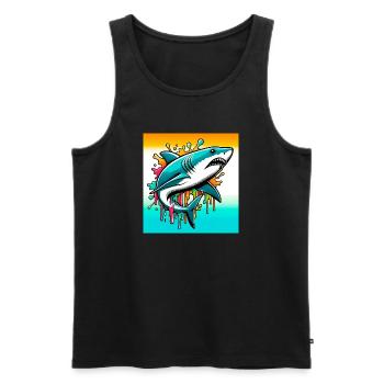 Shark - Men's Premium Organic Tank Top - black - Front - Michal (187cm)