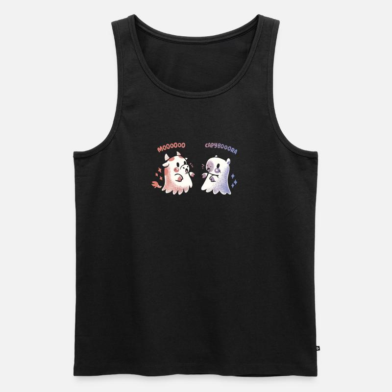 Spooky Capy und Kuh - Männer Premium Bio Tank Top - Schwarz