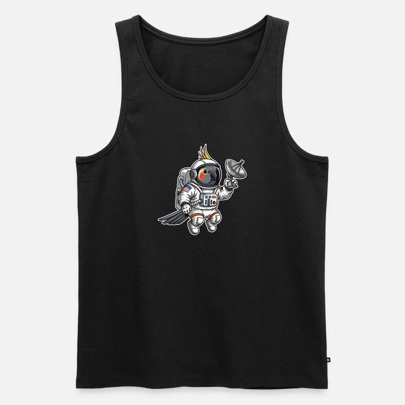 oiseau de l’espace astronaute calopsitte - Débardeur bio Premium Homme - noir