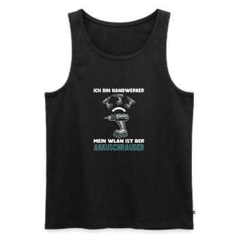 Handwerker WLAN Akkuschrauber - Männer Premium Bio Tank Top - Schwarz - Vorne - AI Model Male 178 light (178cm)