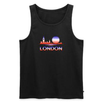 Pente de la ligne d’horizon de Londres - Débardeur bio Premium Homme - noir - Devant - AI Model Male 178 light (178cm)