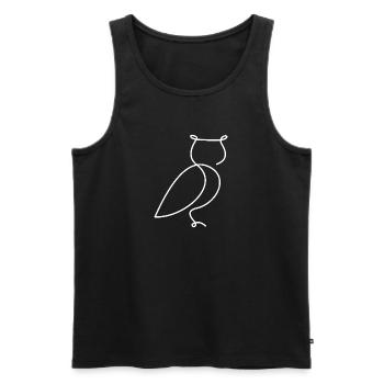 Owl Sketch – Stylish Bird Motif - Men's Premium Organic Tank Top - black - Front - AI Model Male 178 light (178cm)