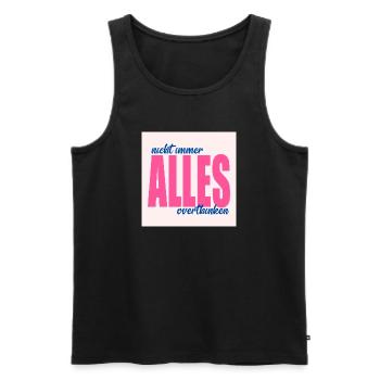 Thoughtful Sayings Thoughts - Men's Premium Organic Tank Top - black - Front - AI Model Male 178 light (178cm)