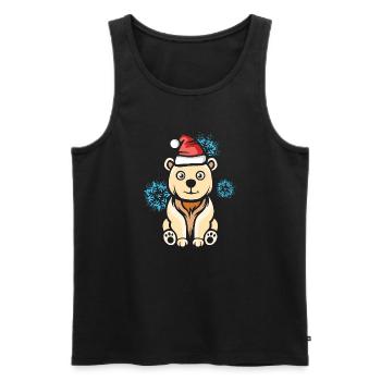 Ours polaire de Noël avec des flocons de neige - Débardeur bio Premium Homme - noir - Devant - Michal (187cm)