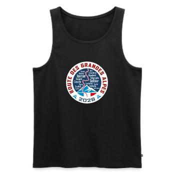 Route des Grandes Alpes | V2 | 2026 - Männer Premium Bio Tank Top - Schwarz - Vorne - AI Model Male 178 light (178cm)