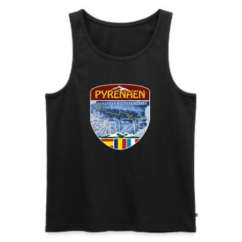 Pyrenäen 2026 | DE | Sticker - Männer Premium Bio Tank Top - Schwarz - Vorne - Michal (187cm)