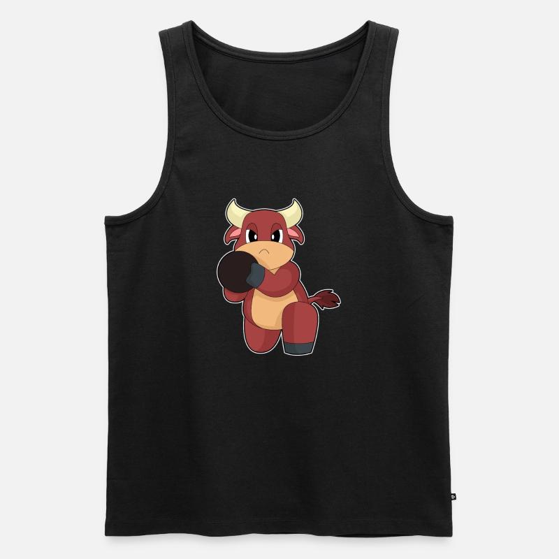 Stier Bowling Bowlingkugel - Männer Premium Bio Tank Top - Schwarz