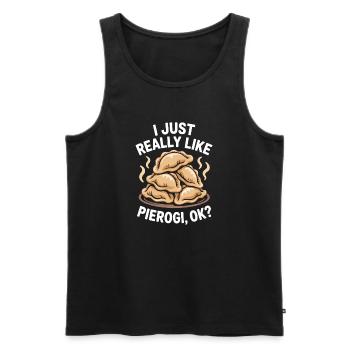 Pierogi Spruch Polnisch Lustiges Pierogi Geschenk - Männer Premium Bio Tank Top - Schwarz - Vorne - Michal (187cm)
