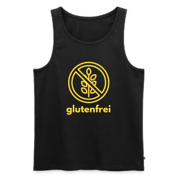 Glutenfrei Symbol in Gelb - Männer Premium Bio Tank Top - Schwarz - Vorne - Michal (187cm)