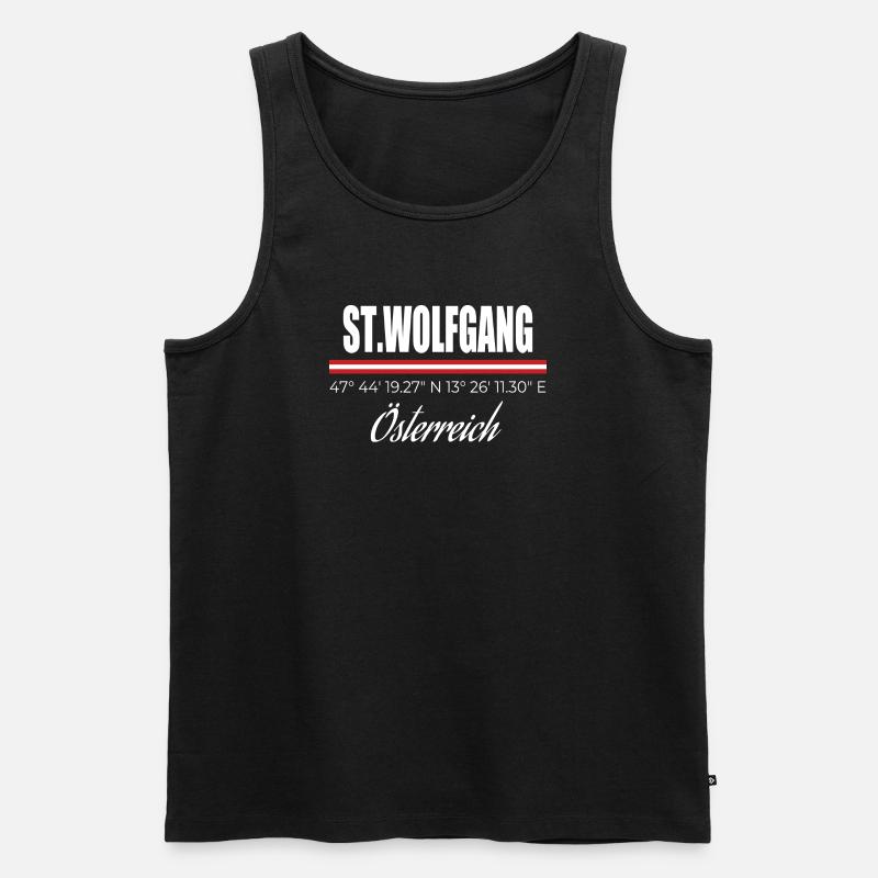 St. Wolfgang - Männer Premium Bio Tank Top - Schwarz