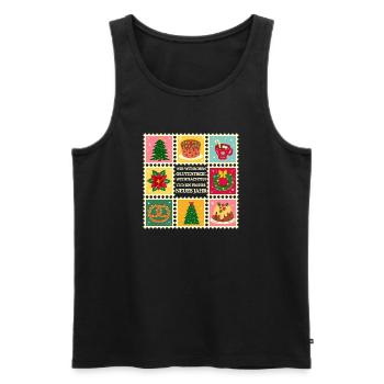Gluten-Free Christmas Patterns - Men's Premium Organic Tank Top - black - Front - Michal (187cm)