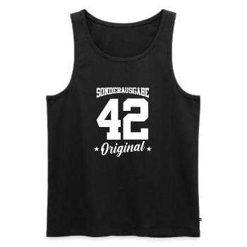 42 Geburtstag - Männer Premium Bio Tank Top - Schwarz - Vorne - Michal (187cm)