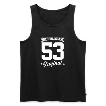 53 Geburtstag - Männer Premium Bio Tank Top - Schwarz - Vorne - Michal (187cm)