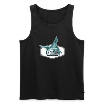 Anglerin USA Design Fliegender Fisch - Männer Premium Bio Tank Top - Schwarz - Vorne - AI Model Male 178 light (178cm)