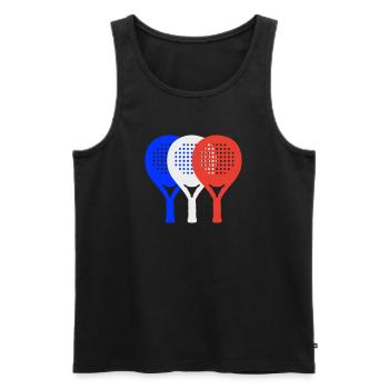 Padel-Frankreich2 - Männer Premium Bio Tank Top - Schwarz - Vorne - Michal (187cm)