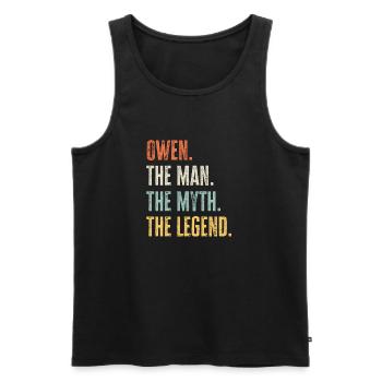 Owen Man Myth Legend Retro Design Gift Name - Men's Premium Organic Tank Top - black - Front - AI Model Male 178 light (178cm)