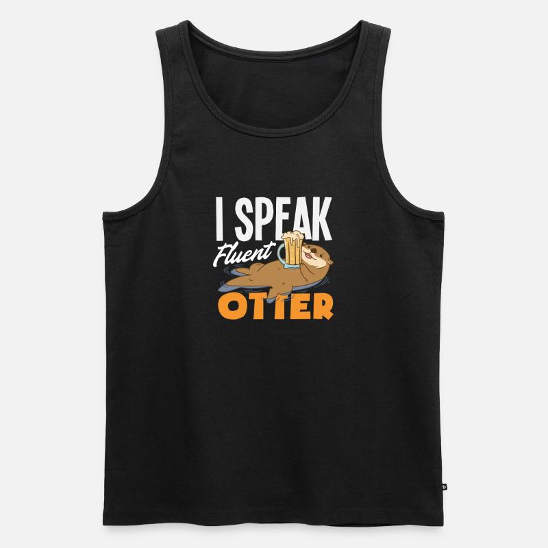 Seeotter Sprechen Fließend Otter - Männer Premium Bio Tank Top - Schwarz