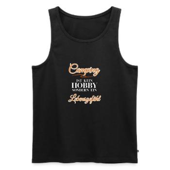 Le camping n’est pas un passe-temps mais un mode de vie - Débardeur bio Premium Homme - noir - Devant - Michal (187cm)