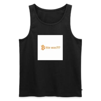 Bitte was?!? Bitcoin Orange - Männer Premium Bio Tank Top - Schwarz - Vorne - AI Model Male 178 light (178cm)