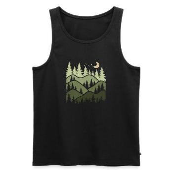 Forêt Paysage Nature Arbres Amoureux de la Nature - Débardeur bio Premium Homme - noir - Devant - AI Model Male 178 light (178cm)