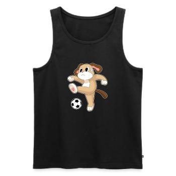 Dog Soccer Player Soccer - Men's Premium Organic Tank Top - black - Front - Michal (187cm)