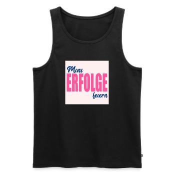 KLEINE ERFOLGE FEIERN - Männer Premium Bio Tank Top - Schwarz - Vorne - Michal (187cm)