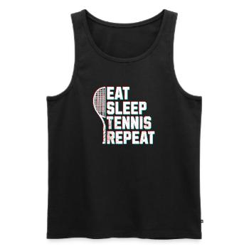 Tennis Eat sleep tennis glitch effect - Men's Premium Organic Tank Top - black - Front - AI Model Male 178 light (178cm)
