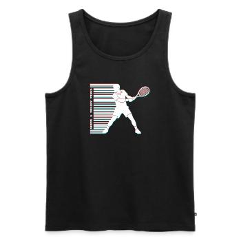 Tennis Glitch Barcode Hoodie Shirt - Männer Premium Bio Tank Top - Schwarz - Vorne - Michal (187cm)
