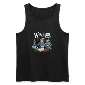 Witches Are Back Laptop - Men's Premium Organic Tank Top - black - Front - Michal (187cm)