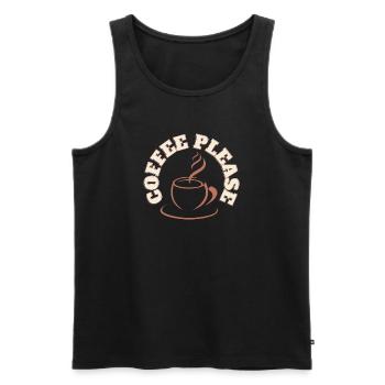 Kaffee bitte rundes Logo - Männer Premium Bio Tank Top - Schwarz - Vorne - AI Model Male 178 light (178cm)