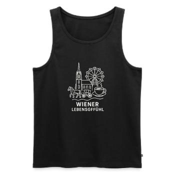 Wiener Lebensgefühl Collage - Männer Premium Bio Tank Top - Schwarz - Vorne - AI Model Male 178 light (178cm)