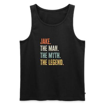 Jake Man Myth Legend Retro Design Geschenk Name - Männer Premium Bio Tank Top - Schwarz - Vorne - AI Model Male 178 light (178cm)