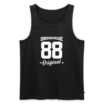 88 Anniversaire - Débardeur bio Premium Homme - noir - Devant - AI Model Male 178 light (178cm)