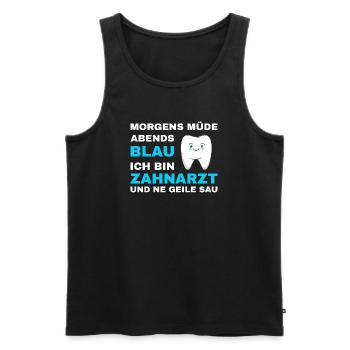 Zahnarzt Zahnhygieniker Zahnarztpraxis stomatologe - Männer Premium Bio Tank Top - Schwarz - Vorne - Michal (187cm)