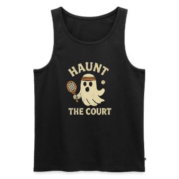 Tennis Halloween Hoodie Shirt - Men's Premium Organic Tank Top - black - Front - Michal (187cm)