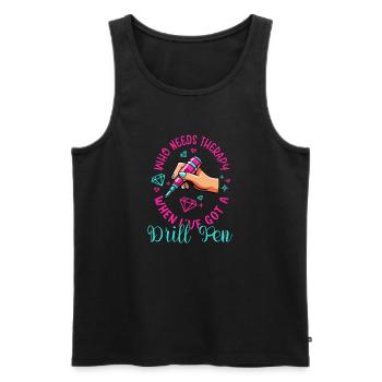 Diamond Painting Artist Who Needs Therapy Got - Männer Premium Bio Tank Top - Schwarz - Vorne - AI Model Male 178 light (178cm)