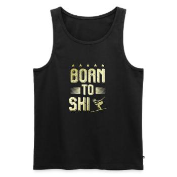 geboren zum ski - Männer Premium Bio Tank Top - Schwarz - Vorne - AI Model Male 178 light (178cm)