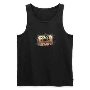 Retro Mixtape Kassette - Männer Premium Bio Tank Top - Schwarz - Vorne - AI Model Male 178 light (178cm)