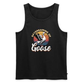 Funny Bird Goose - Men's Premium Organic Tank Top - black - Front - AI Model Male 178 light (178cm)