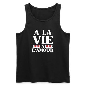 La Vie et L'Amour Coeurs Rouges - Débardeur bio Premium Homme - noir - Devant - Michal (187cm)