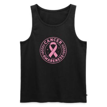 Ruban Rose Cancer Awareness - Débardeur bio Premium Homme - noir - Devant - AI Model Male 178 light (178cm)