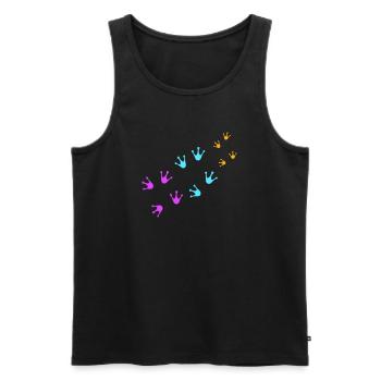 3 Frösche Fußabdrücke Familie Eltern Kind Team süß - Männer Premium Bio Tank Top - Schwarz - Vorne - Michal (187cm)