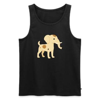 Eléphant chien jack russel - Débardeur bio Premium Homme - noir - Devant - Michal (187cm)